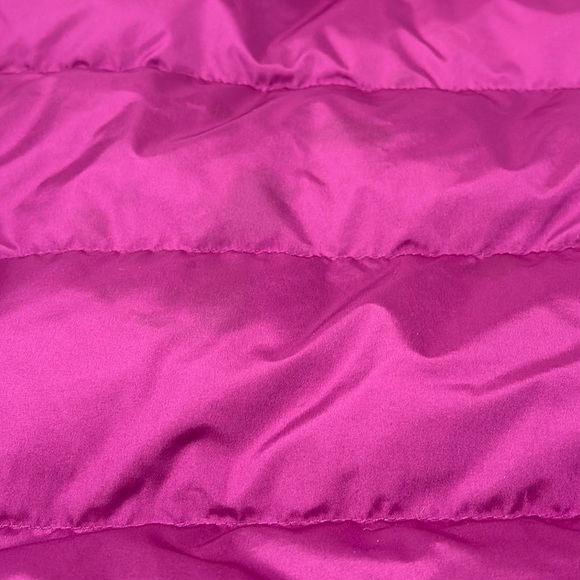 Lands End Down Puffer Jacket Womens XL Tall Magenta Pink Full Zip Pockets - Picture 14 of 15